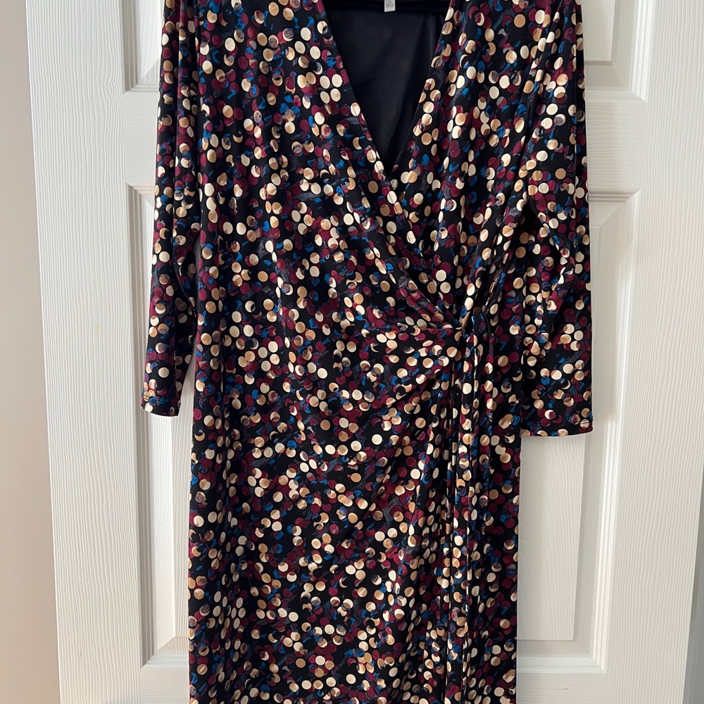 Anne Klein Elegant Multicolor Polka Dot Dress